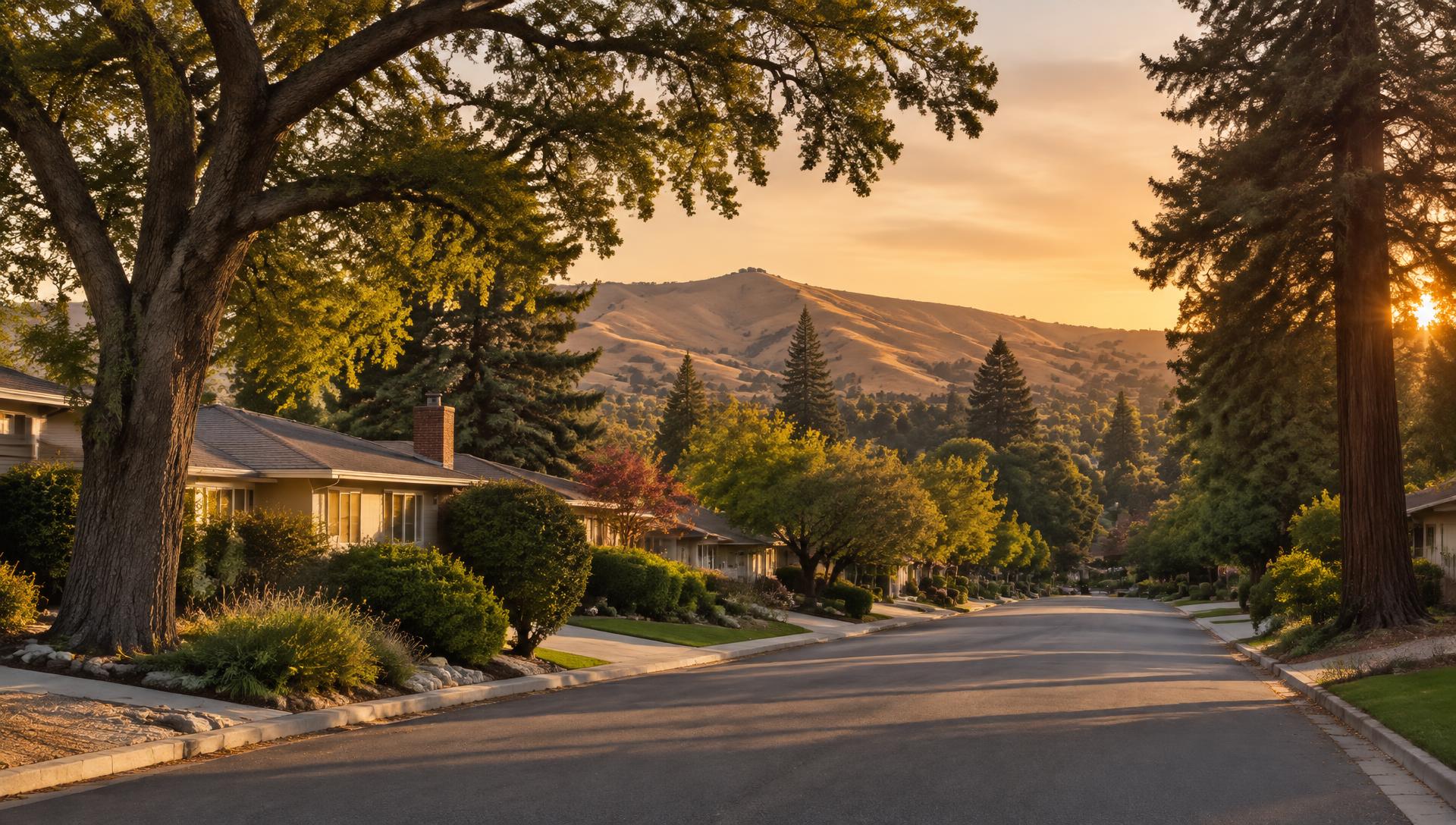 Bay Area street toward the East Bay hills